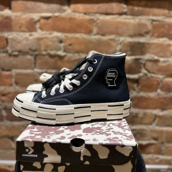 Brain Dead x Converse Chuck 70 "Overdyed Patchwork" – Black/Egret – US Men's 8 - Picture 3 of 6